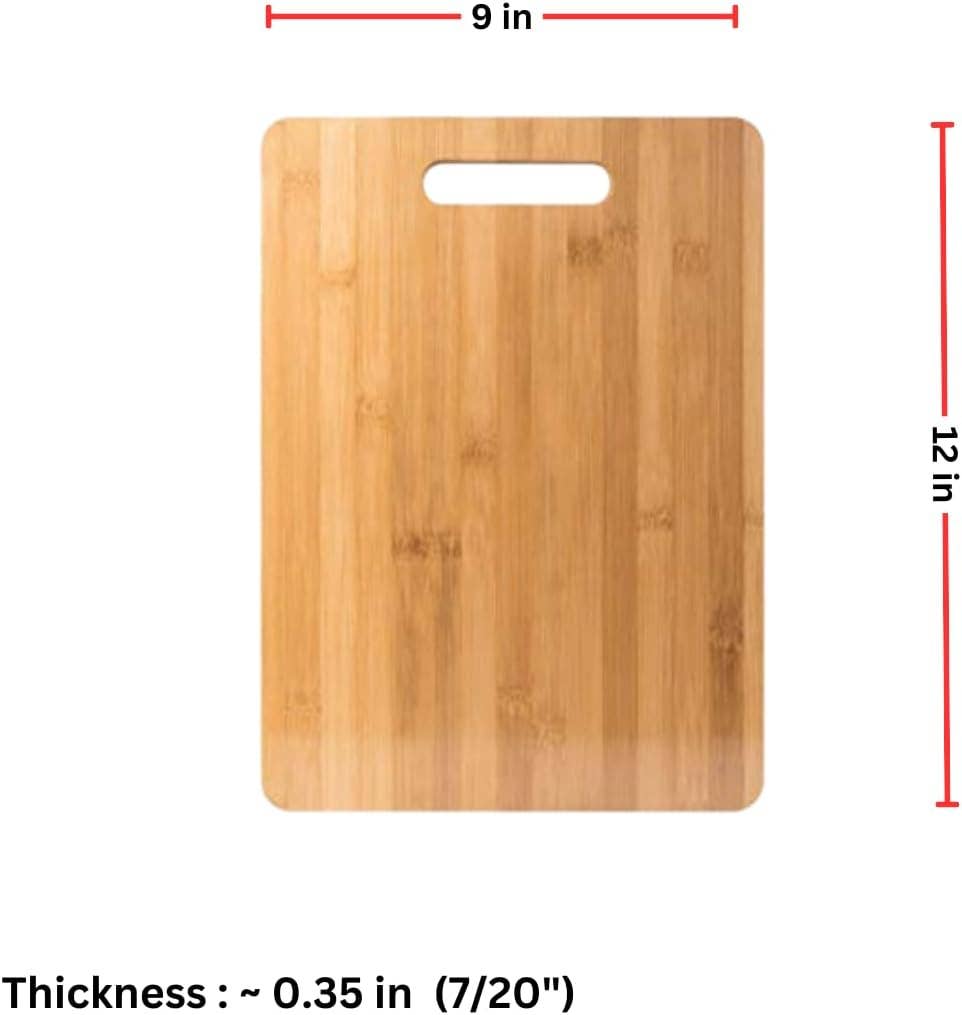 Bamboo Cutting Board with Handle: 12"x9"