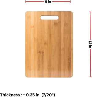 Bamboo Cutting Board with Handle: 12"x9"