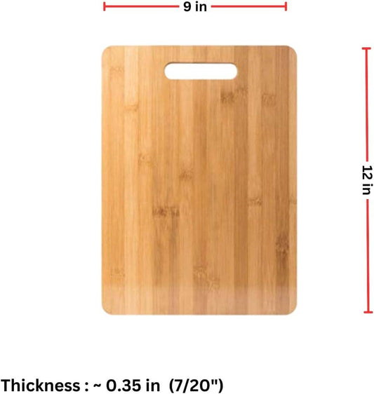 Bamboo Cutting Board with Handle: 12"x9"