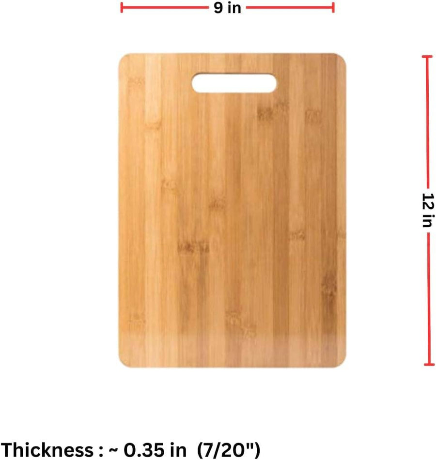 Bamboo Cutting Board with Handle: 12"x9"