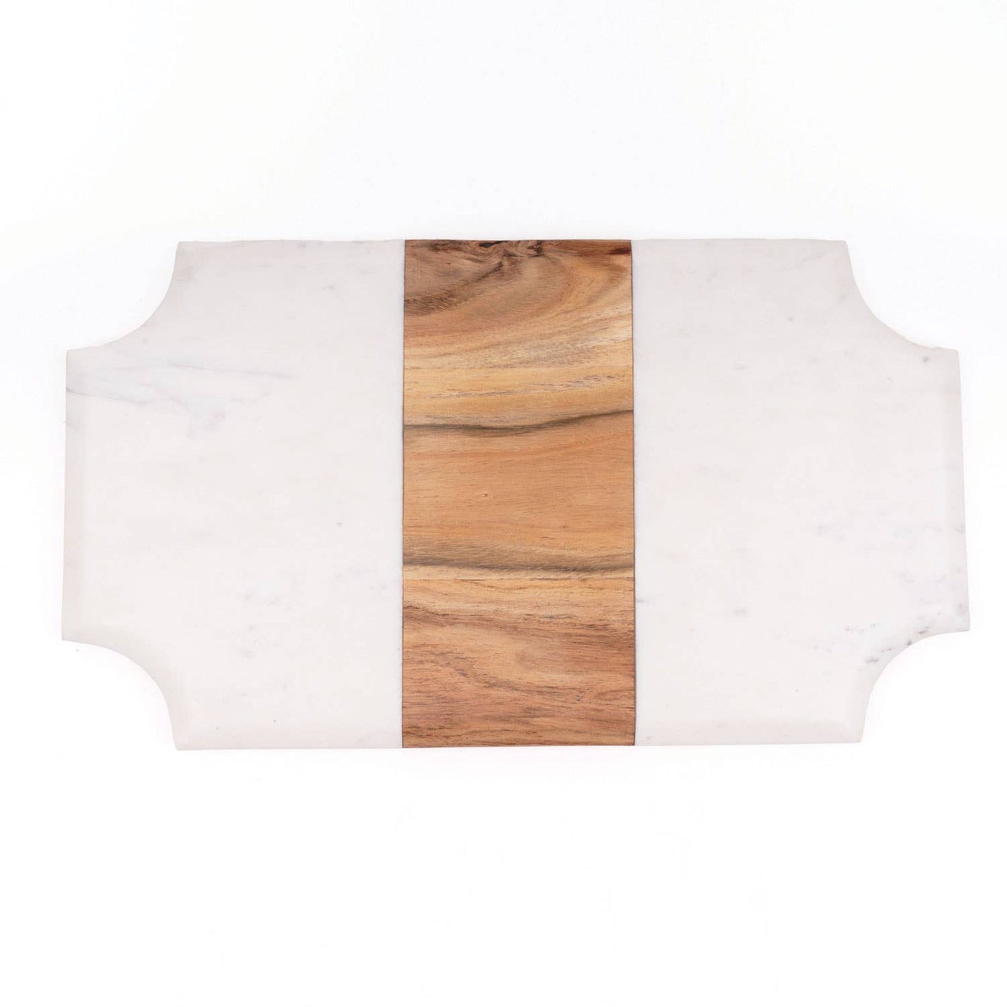 Serving Board, Marble & Wood Beveled Cheese Board