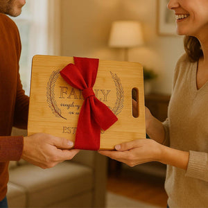 Bamboo Cutting Board with Handle: 12"x9"