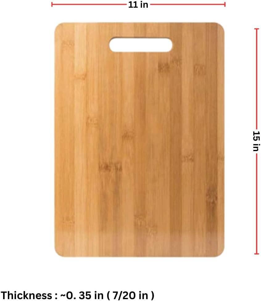 Bamboo Cutting Board with Handle: 12"x9"