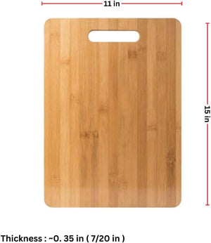 Bamboo Cutting Board with Handle: 12"x9"