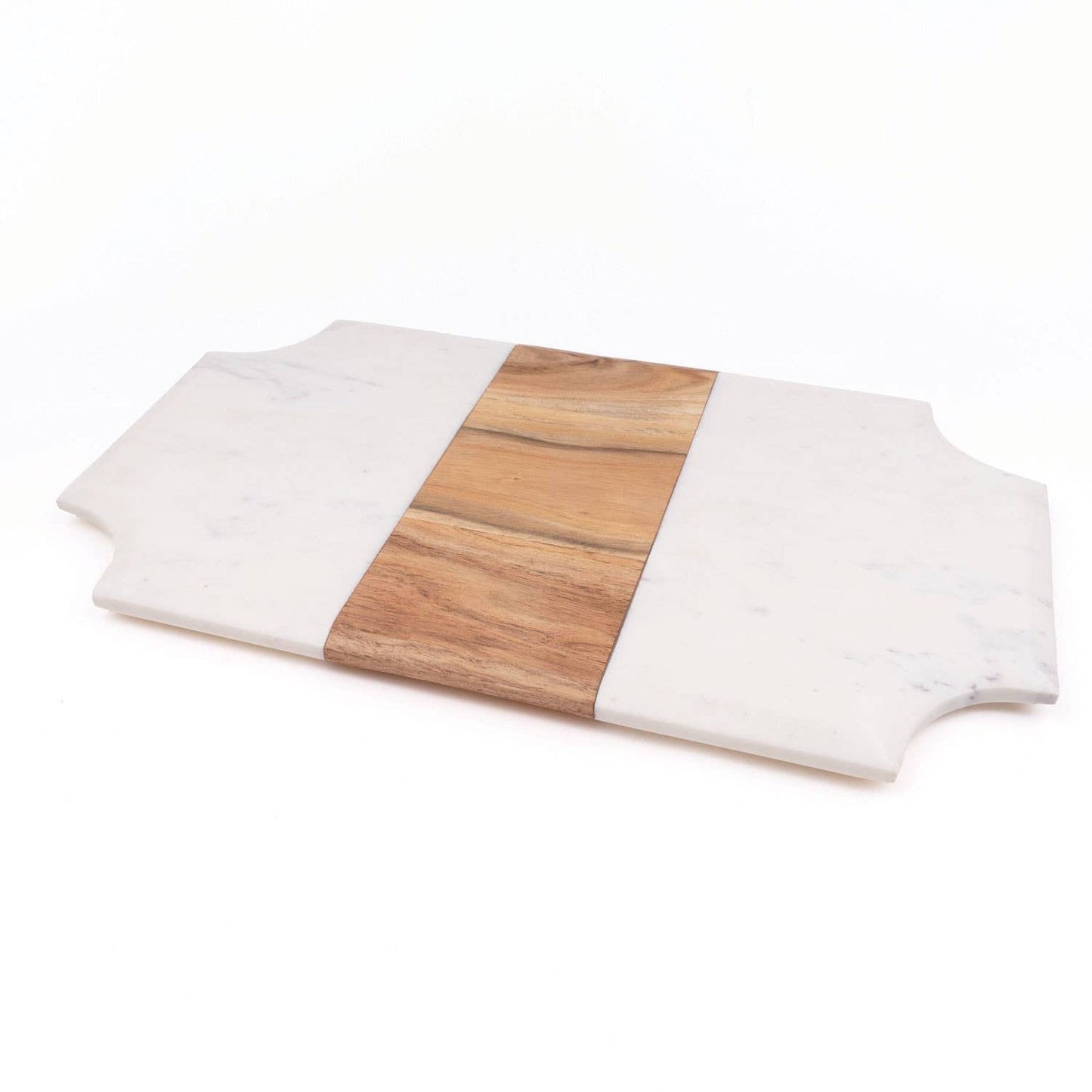 Serving Board, Marble & Wood Beveled Cheese Board