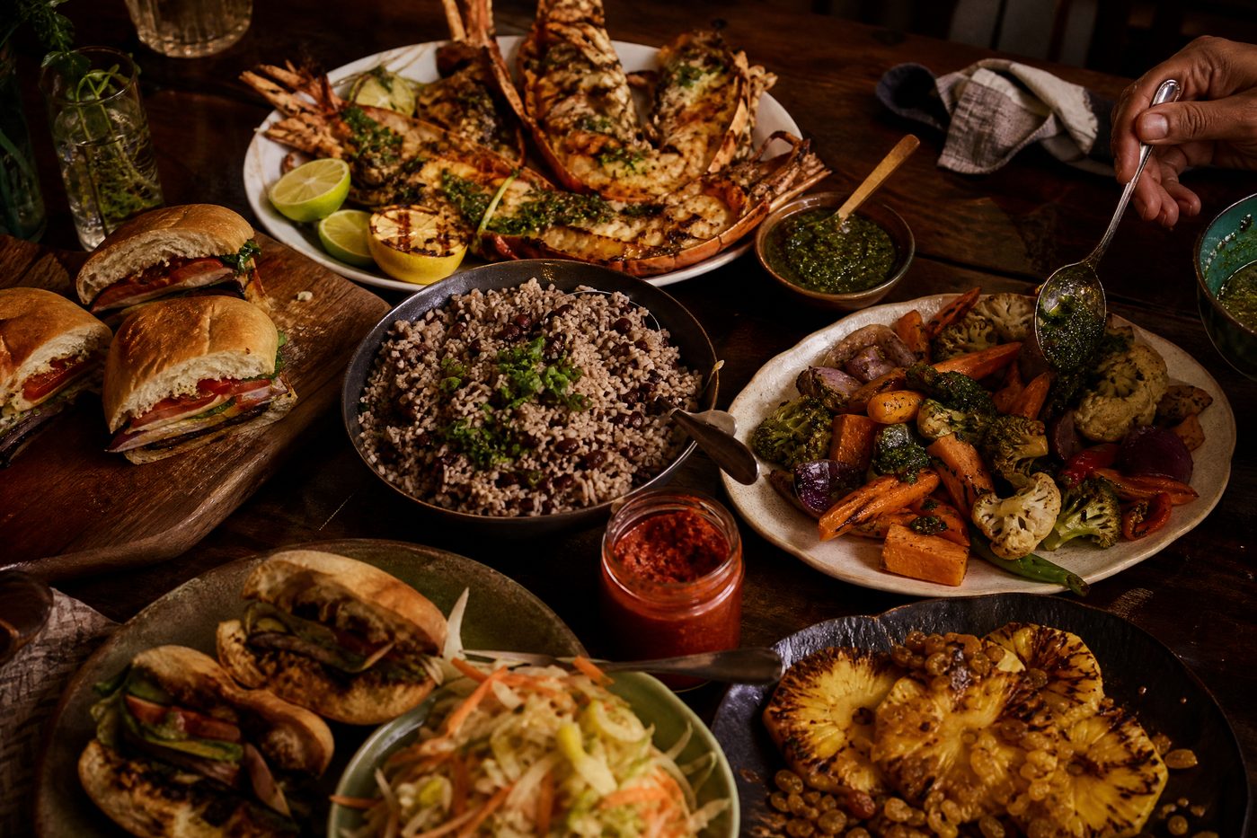Weeknight dinner table
